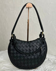 BV MEDIUM GEMELLI 36CM BLACK LAMBSKIN LEATHER