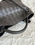 BV SMALL ANDIAMO 25CM BLACK LAMBSKIN