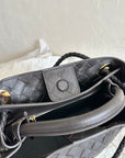 BV SMALL ANDIAMO 25CM BLACK LAMBSKIN