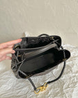 BV SMALL ANDIAMO 25CM BLACK LAMBSKIN