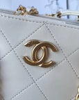 SMALL TOTE 31CM WHITE LAMBSKIN GOLD HARDWARE
