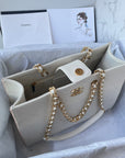 SMALL TOTE 31CM WHITE LAMBSKIN GOLD HARDWARE