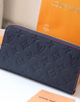 LV ZIPPY WALLET LONG PURSE BLUE RED EMPREINTE LEATHER