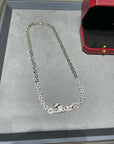 PANTHERE DE CARTI SILVER DIAMOND ONYX CHAIN NECKLACE
