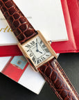 TANK SOLO QUARTZ PINK GOLD CASE BROWN LEATHER