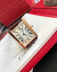 TANK SOLO QUARTZ PINK GOLD CASE BROWN LEATHER