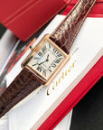 TANK SOLO QUARTZ PINK GOLD CASE BROWN LEATHER