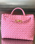 BV MEDIUM ANDIAMO 32CM PINK LAMBSKIN