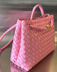 BV MEDIUM ANDIAMO 32CM PINK LAMBSKIN