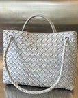 BV MEDIUM ANDIAMO 32CM GREY LAMBSKIN