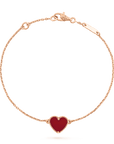 HEART CARNELIAN PINK GOLD BRACELET