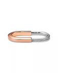 LOCK RING TOW-FINGER ROSE AND WHITE GOLD DIAMONDS
