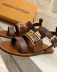 LV Academy Flat Sandal Brown Cowhide
