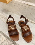 LV Academy Flat Sandal Brown Cowhide