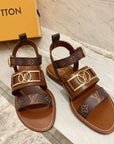 LV Academy Flat Sandal Brown Cowhide