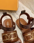 LV Academy Flat Sandal Brown Cowhide