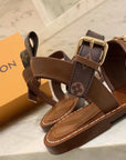 LV Academy Flat Sandal Brown Cowhide