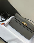 kelly to go wallet 20.5 etain epsom gold hardware