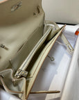 kelly to go wallet 20.5 white epsom silver hardware