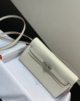 kelly to go wallet 20.5 white epsom silver hardware