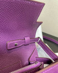 kelly to go wallet 20.5 purple epsom silver hardware