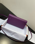kelly to go wallet 20.5 purple epsom silver hardware