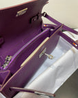 kelly to go wallet 20.5 purple epsom silver hardware