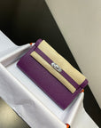 kelly to go wallet 20.5 purple epsom silver hardware