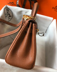 HM Mini Kelly 20cm Gold Togo Leather Gold Hardware