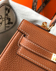 HM Mini Kelly 20cm Gold Togo Leather Gold Hardware