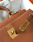 HM Mini Kelly 20cm Gold Togo Leather Gold Hardware