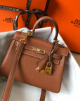 HM Mini Kelly 20cm Gold Togo Leather Gold Hardware
