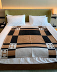 HM Avalon Throw Blanket Brown Black Wool Cashmere
