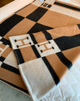 HM Avalon Throw Blanket Brown Black Wool Cashmere