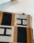 HM Avalon Throw Blanket Brown Black Wool Cashmere