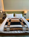 HM Avalon Throw Blanket Brown Black Wool Cashmere