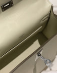 HM KELLY POCHETTE 22CM WHITE BEIGE SWIFT SILVER HARDWARE