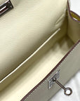 HM Mini Kelly 19cm Cream Yellow Epsom Silver Hardware