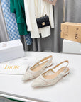 CD 25 J'Adior Slingback Flat Mesh Fabric 237966