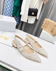 CD 25 J'Adior Slingback Flat Mesh Fabric 237966