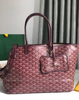 CHIEN GRIS BAG 33 IN WINE RED GOYARDINE CANVAS AND CALFSKIN TRIM