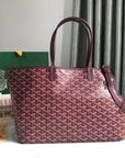 CHIEN GRIS BAG 33 IN WINE RED GOYARDINE CANVAS AND CALFSKIN TRIM