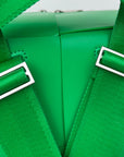 WOVEN BACKPACK 34 IN EMERALD GREEN LAMBSKIN