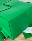 WOVEN BACKPACK 34 IN EMERALD GREEN LAMBSKIN