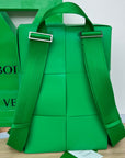 WOVEN BACKPACK 34 IN EMERALD GREEN LAMBSKIN
