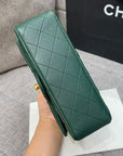 flap bag mini 20cm dark blue green caviar gold hardware