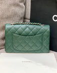 flap bag mini 20cm dark blue green caviar silver hardware