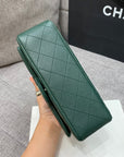 flap bag mini 20cm dark blue green caviar silver hardware