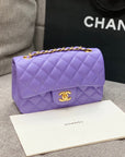 flap bag mini 20cm purple caviar gold hardware