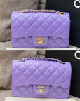 flap bag mini 20cm purple caviar gold hardware